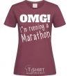 Женская футболка OMG I'm running a marathon Бордовый фото