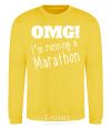 Sweatshirt OMG I'm running a marathon yellow фото