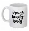 Ceramic mug Brains beauty booty White фото