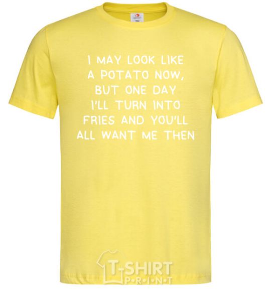 Men's T-Shirt I'll turn into fries cornsilk фото