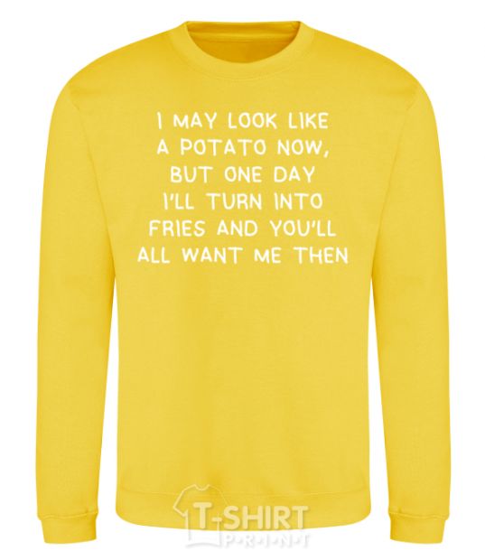 Sweatshirt I'll turn into fries yellow фото
