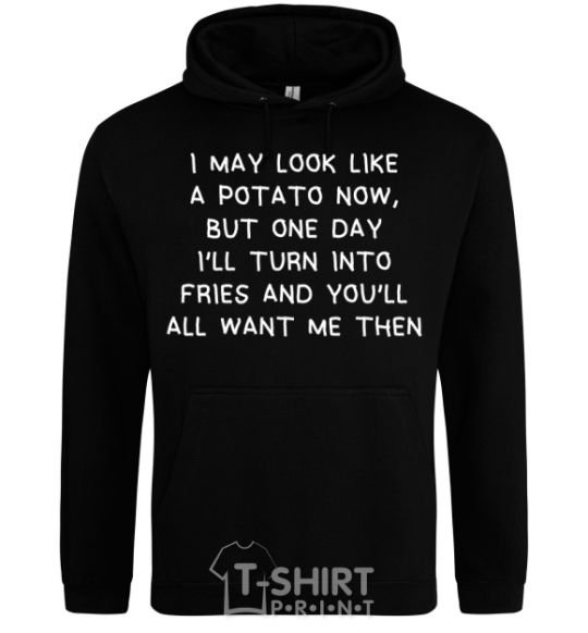 Men`s hoodie I'll turn into fries black фото