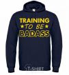 Men`s hoodie Training to be badass navy-blue фото