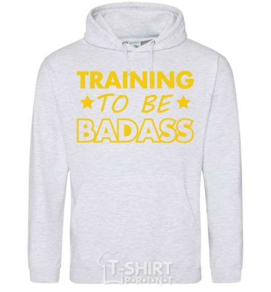 Men`s hoodie Training to be badass sport-grey фото