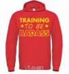 Men`s hoodie Training to be badass bright-red фото