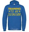 Men`s hoodie Training to be badass royal фото