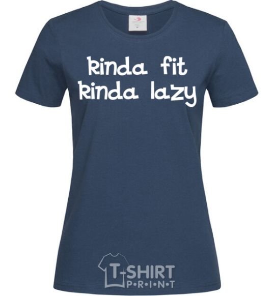 Женская футболка Kinda fit kinda lazy Темно-синий фото