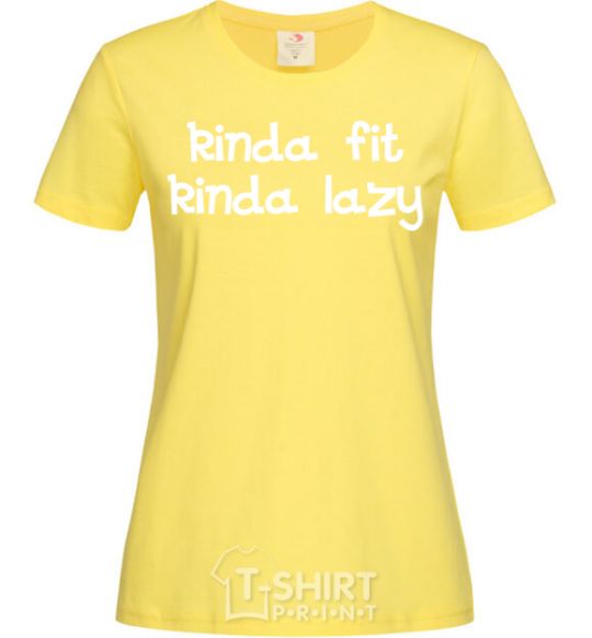Женская футболка Kinda fit kinda lazy Лимонный фото