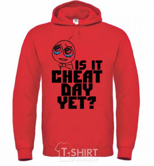 Men`s hoodie Is it cheat day yet bright-red фото