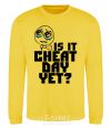 Sweatshirt Is it cheat day yet yellow фото