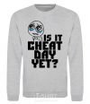 Sweatshirt Is it cheat day yet sport-grey фото