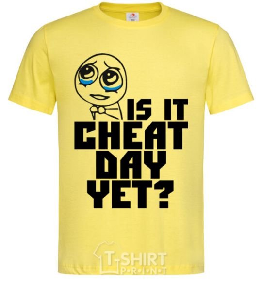 Мужская футболка Is it cheat day yet Лимонный фото
