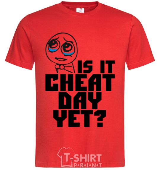 Men's T-Shirt Is it cheat day yet red фото