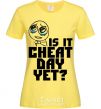 Женская футболка Is it cheat day yet Лимонный фото