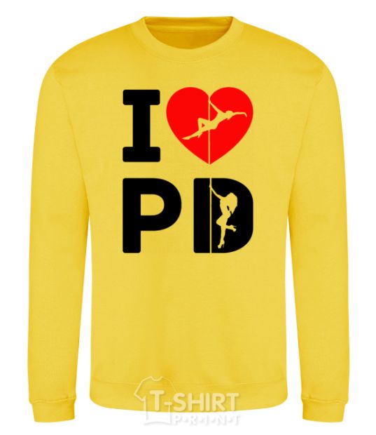 Sweatshirt I love PD yellow фото