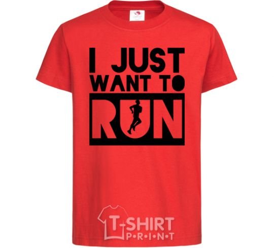 Детская футболка I just want to run Красный фото