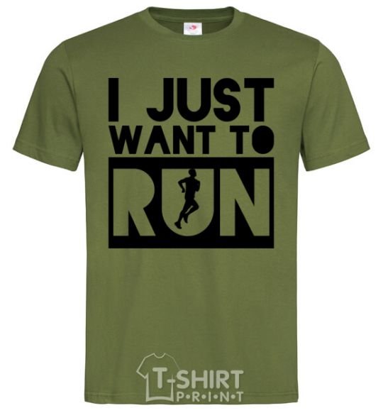 Men's T-Shirt I just want to run millennial-khaki фото