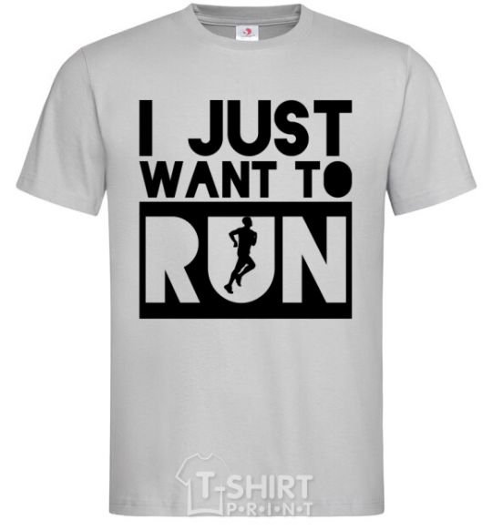 Men's T-Shirt I just want to run grey фото