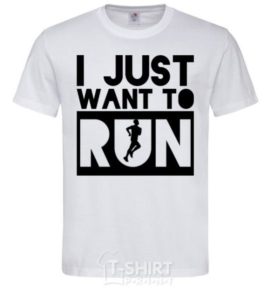 Мужская футболка I just want to run Белый фото