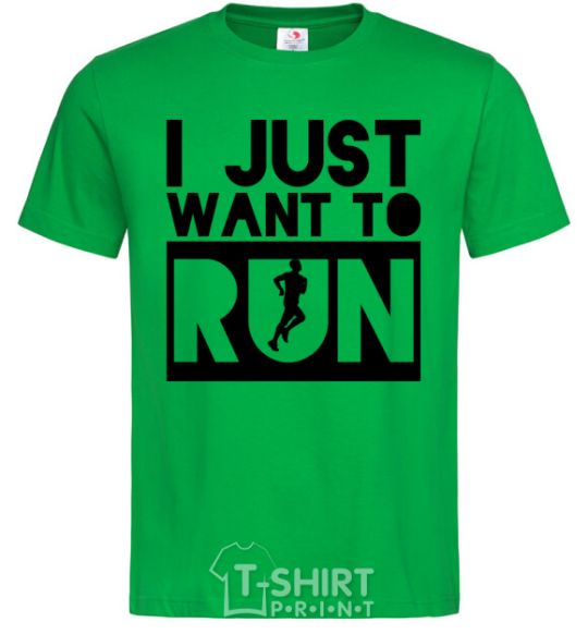 Men's T-Shirt I just want to run kelly-green фото