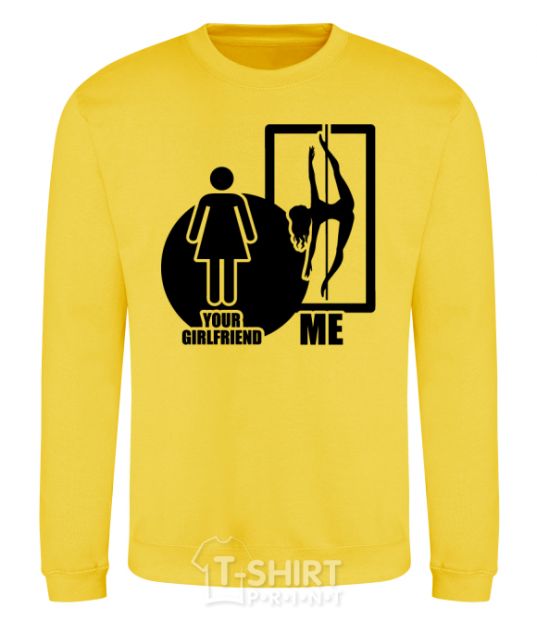 Sweatshirt Your girlfriend and me yellow фото