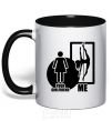 Mug with a colored handle Your girlfriend and me black фото