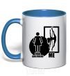 Mug with a colored handle Your girlfriend and me royal-blue фото