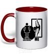 Mug with a colored handle Your girlfriend and me red фото