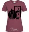 Women's T-shirt Your girlfriend and me burgundy фото