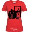 Women's T-shirt Your girlfriend and me red фото