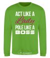 Sweatshirt Act like a lady pole like a boss orchid-green фото