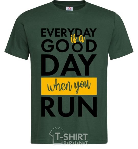 Men's T-Shirt Everyday is a good day when you run bottle-green фото