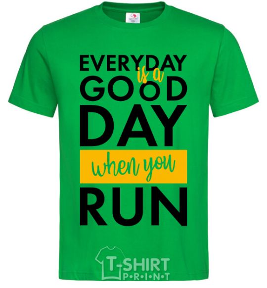 Men's T-Shirt Everyday is a good day when you run kelly-green фото