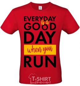 Men's T-Shirt Everyday is a good day when you run red фото