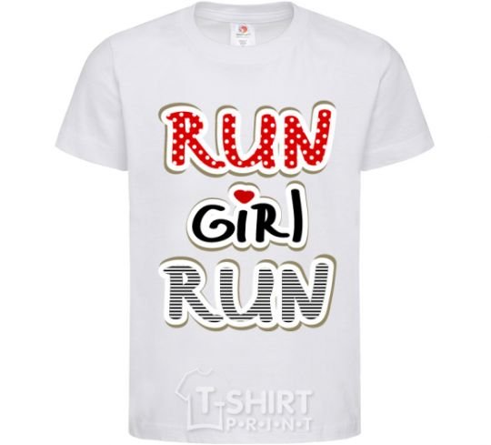 Детская футболка Run girl run Белый фото