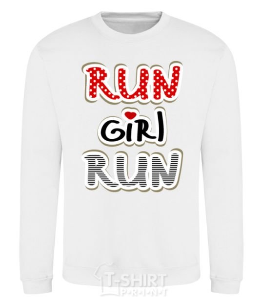 Свитшот Run girl run Белый фото
