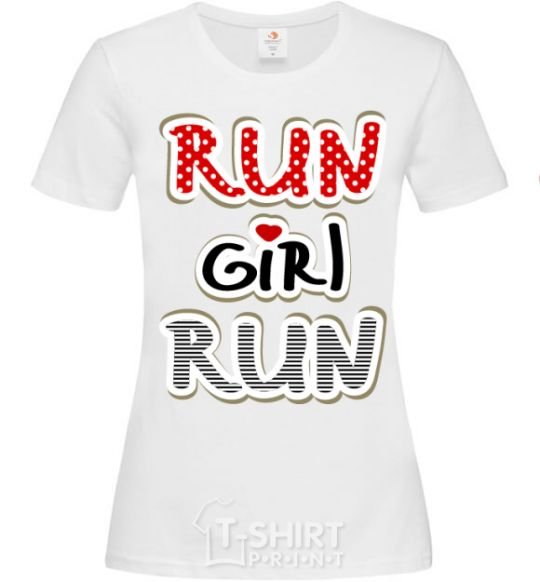 Женская футболка Run girl run Белый фото