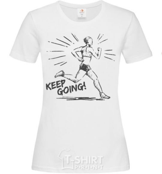 Women's T-shirt Keep going run White фото
