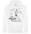 Men`s hoodie Keep going run White фото