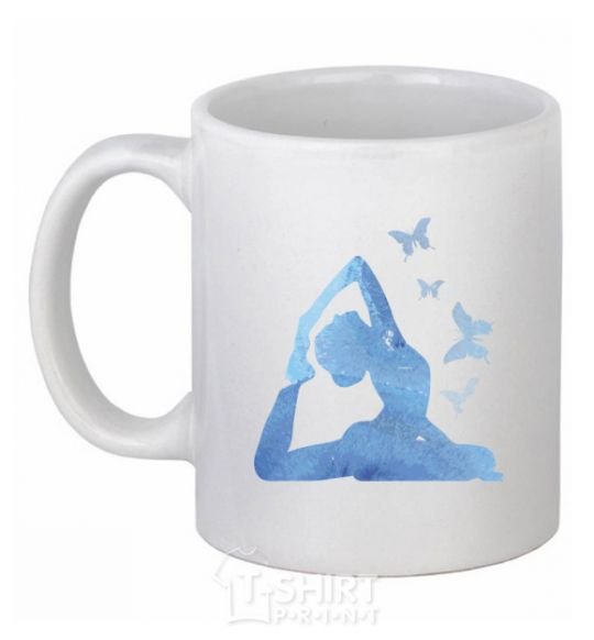 Ceramic mug Yoga girl White фото