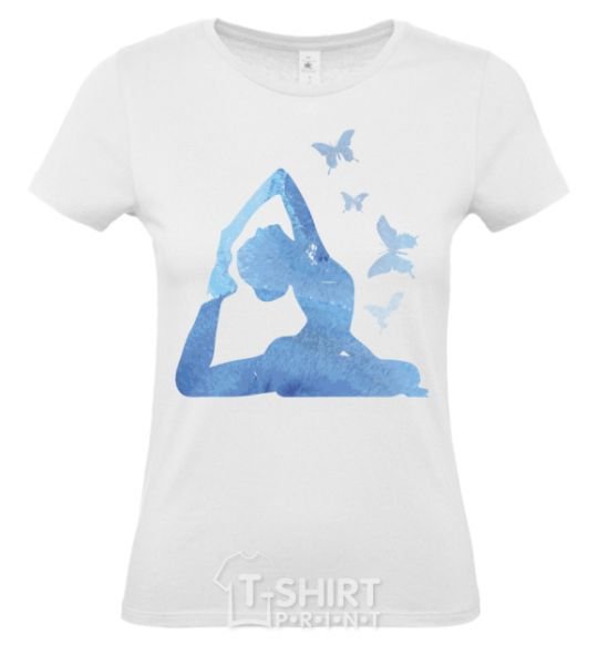 Women's T-shirt Yoga girl White фото