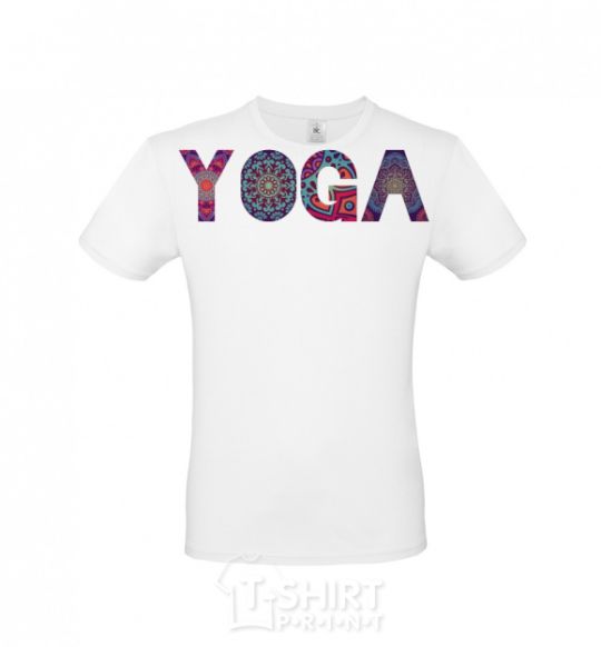 Men's T-Shirt Yoga text White фото