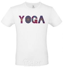 Men's T-Shirt Yoga text White фото