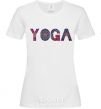 Women's T-shirt Yoga text White фото