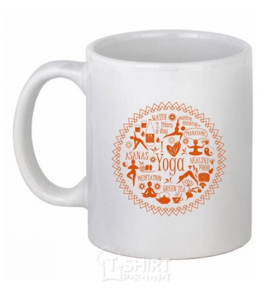 Ceramic mug Yoga stuff White фото