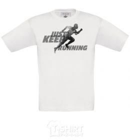 Kids T-shirt Just keep running White фото