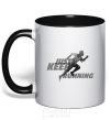 Mug with a colored handle Just keep running black фото
