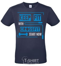 Men's T-Shirt Keep fit with crossfit start now navy-blue фото