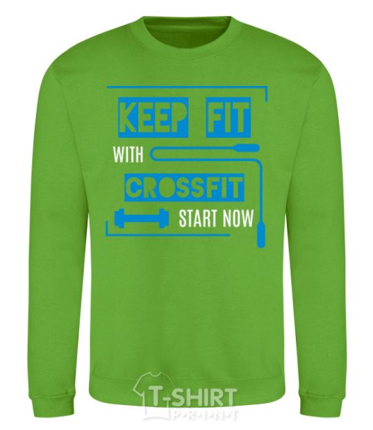 Sweatshirt Keep fit with crossfit start now orchid-green фото