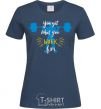 Women's T-shirt You get what you work for navy-blue фото